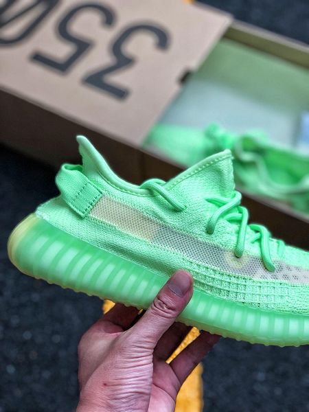 Adidas Yeezy Boost 350 V2 2020新款 爆米花夜光椰子情侶款慢跑鞋