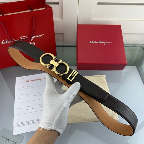 salvatore ferragamo皮帶 菲拉格慕2020新款 HF20200牛皮十字紋時尚腰帶