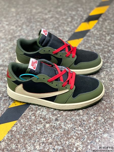 Travis Scott x Fragment x Air Jordan 1 Low 2021新款 喬丹倒鉤男女款休閒板鞋