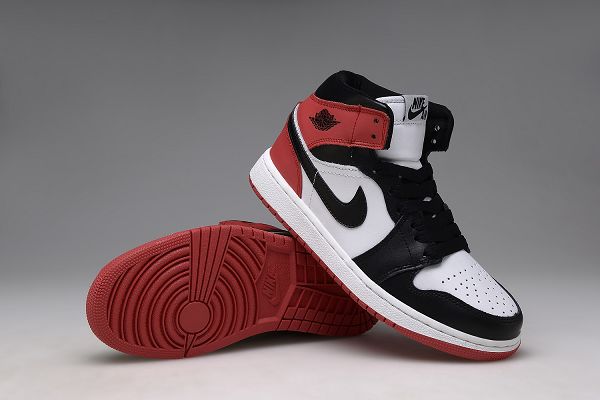 nike air jordan 1代 內氣墊時尚元年複刻情侶中幫籃球鞋 白黑紅