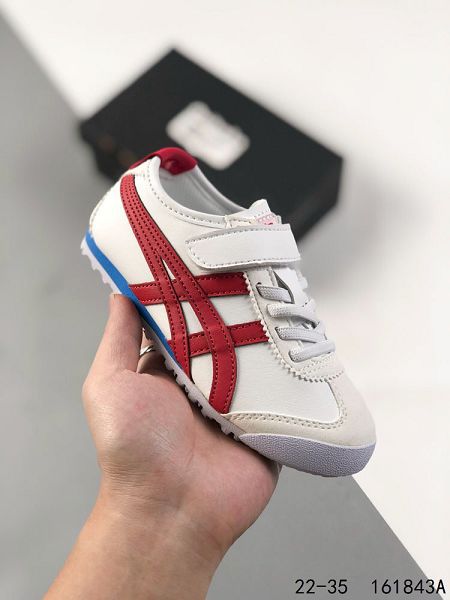 亞瑟士Onitsuka Tiger 系列 鬼冢虎板鞋童鞋 魔術貼款