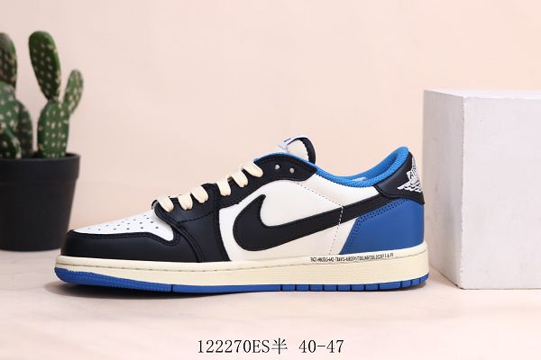 Nike Air Jordan 1 Retro Low 2021新款 喬丹1代白藍倒勾低幫男款籃球鞋