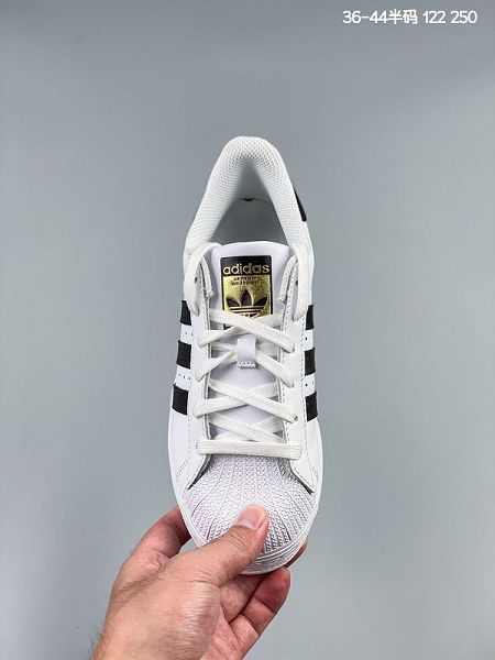 Adidas Originals Superstar 2021新款 男女款貝殼頭經典百搭休閑運動板鞋 帶半碼