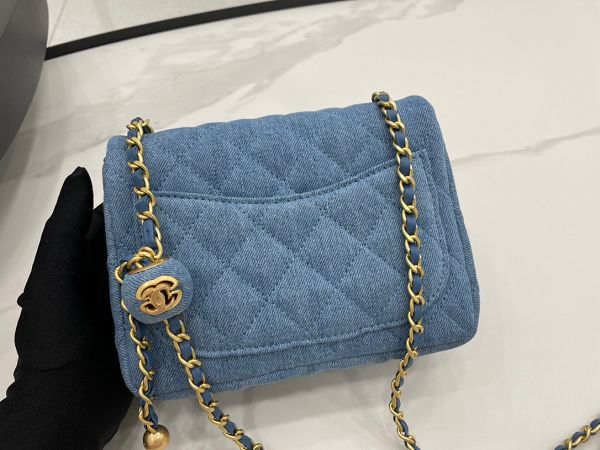 chanel包包 香奈兒2023新款手提包 DSAS1786牛仔金屬球單肩斜挎包