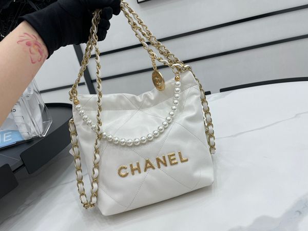 chanel包包 香奈兒2022新款手提包 DSAS3263珍珠單肩斜挎包