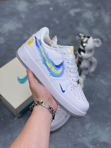 Nike Air Force 1 '07 Low BAPE聯名-彩勾 2024全新男女款低幫休閒鞋