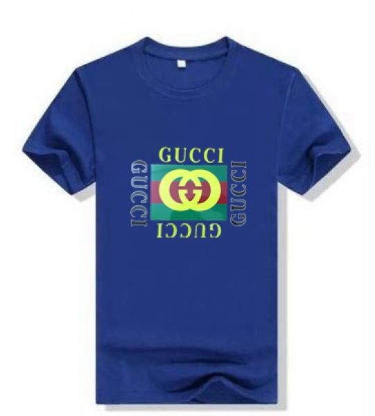 gucci 短t 2017基本款 经典印花时尚男生圆领短袖t恤 蓝色