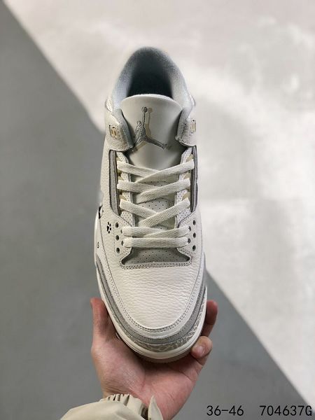 Nike Air Jordan 3 ES Red Cement 2024全新男女款中低幫荔枝紋籃球鞋